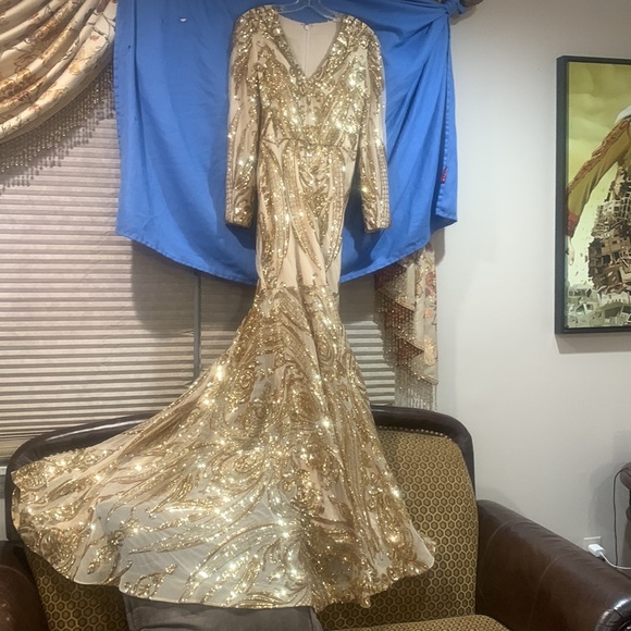 It is sequence dress new size large brig and gold - Picture 8 of 8